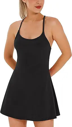 Athletic Dress with Built-in Bra & Shorts Pockets Summer Dresses for Women Golf Outfits for Workout